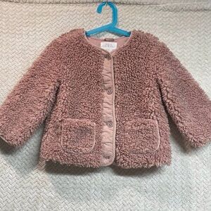 Zara Kids Cozy Teddy Pink Sherpa Coat 2/3T